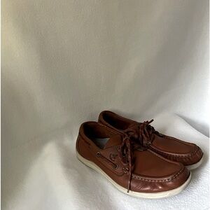 SAS Size 9 Men’s Leather Brown Boat Lace Up Shoes